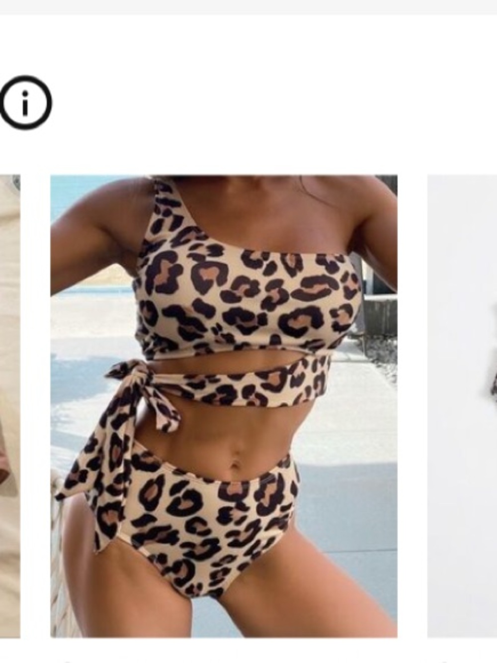 Leopard Print One-Shoulder Bikini Set